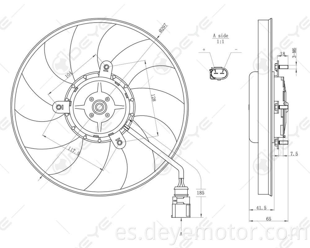 1K0959455DG ES R CT 12v motor del ventilador de refrigeración del radiador del coche para A3 A1VW CONEJO CADDY VENTO SKODA FABIA SEAT ALTEA